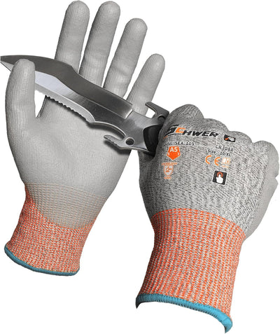 12 Pairs A4/A5/A6 Cut Resistant Gloves, Non PFAS CR3088, L