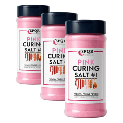 Curing Salt No.1. Quick Cure Premium Prague Powder XL 1.5 Pound Bottle by SPQR Seasonings (Pack of 3)