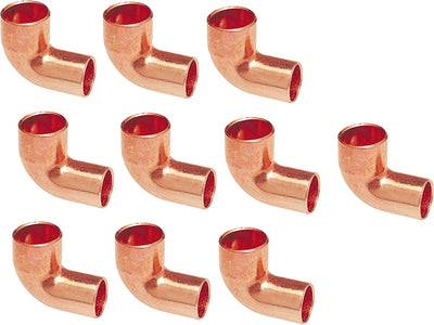 (10-pack) EZ-FLUID Plumbing 1/2" FTG X C LF Short Radius Wrot Copper Street 90 Degree Elbow Pressure Copper Fittings