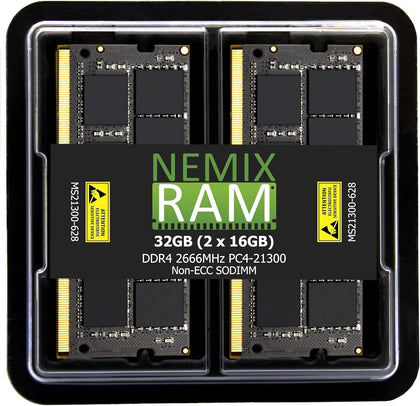 32GB (2X16GB) DDR4 2666MHz PC4-21300 2Rx8 1.2V CL19 260-PIN Non-ECC SODIMM KIT Compatible with Apple iMac Mac mini