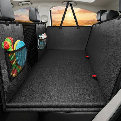 PU Leather Back Seat Extender for Dogs, Hard Bottom Dog Seat Cover
