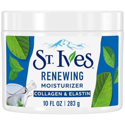Collagen Elastin Face Moisturizer for Dry Skin, Paraben free and Non Comedogenic, 10 oz