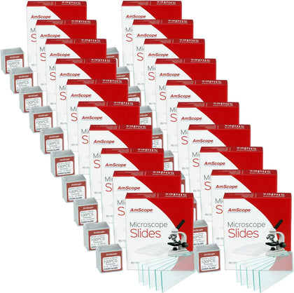 72 Blank Microscope Slides + 100 Coverslips, 20 Count | 1,440 Pre-Cleaned 25.4x76.2mm Glass Slides with Ground Edges