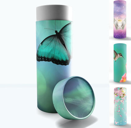 Bokeh Butterfly Scattering Tubes for Human Ashes TSA Approved Scattering Urn and Eco-Friendly Biodegradable Urns for
