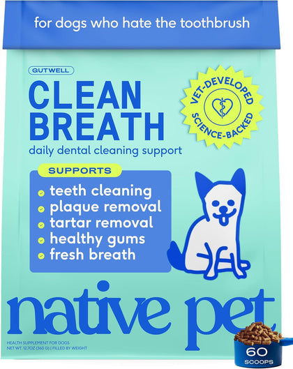 Clean Breath Dog Dental Care - Teeth Cleaning for Fresh Breath, Clean Teeth & Healthy Gums - Tartar and Plaque