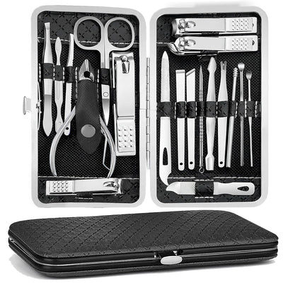 Manicure Pedicure Kit, Nail Clipper Tools Set Exra Thick Personal Care Women’s Grooming Kit Christmas Gifts for Men