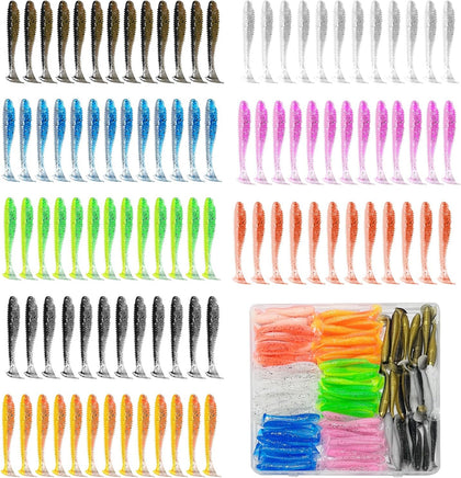 Soft Fishing Lures for Trout Crappie Walleye & bass | Soft Plastic Paddle Tail Swimbaits, Lifelike vibrating swim