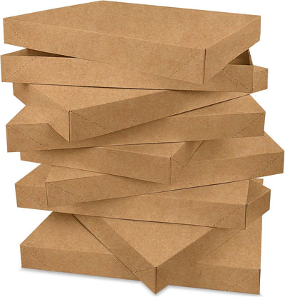 Medium Gift Boxes with Lids, 8-Pack ,Brown Kraft Shirt Boxes
