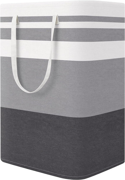 Laundry Basket Hamper, 75L Collapsible Clothes Storage, Grey | Freestanding Clothes Hampers, Foldable design, with