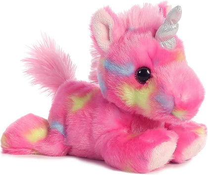 Vibrant Bright Fancies Jellyroll Unicorn Stuffed Animal - Eye-Catching Fun - Delightful Cuddles - Pink 8 Inches