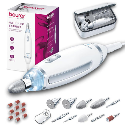 MP62 Professional Nail Drill Kit, Portable Electric File Machine with 10 Attachments & 10 Sanding Bands, Efile Dremel