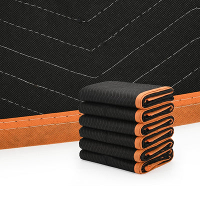 6 Pack Moving Blankets 80"x144", Heavy Duty Extra Large Black