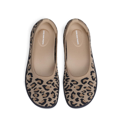 Women's Ballet Wide Toe Flats,Leopard,9
