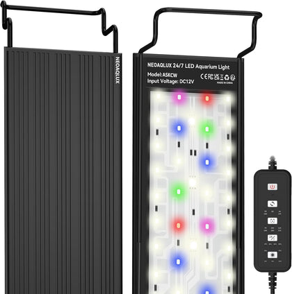 24/7 LED Aquarium Light for 30-36 Inch Plant & Fish Tank IP68, 12-Color & Gradient & Full Spectrum with