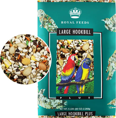 Large Hookbill Plus (5 Lbs) Parrot Food – Bird Seed for Healthy Balanced Diet, Growth, Energy & Digestive Health