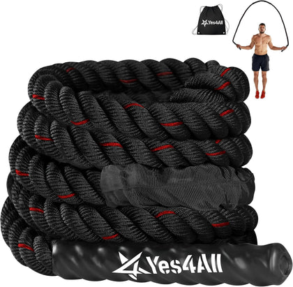 Weighted Jump Rope, 2.8LB Heavy Skipping Rope with Anti-Slip Double Layer Handle & Protective Sleeve for Fitness