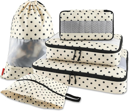 5 Set Packing Cubes for Travel Essentials Ultralight Luggage Packing Organizers with Laundry Bag and Shoe Bag for