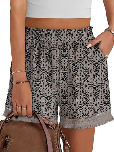 Womens Summer Shorts Casual Elastic Waist Lounge Shorts Linen Trendy Beach Shorts
