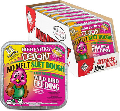 High Energy Delight No Melt Suet Dough, Suet Cakes, Pack of 8 | No melt suet cakes for wild birds with roasted