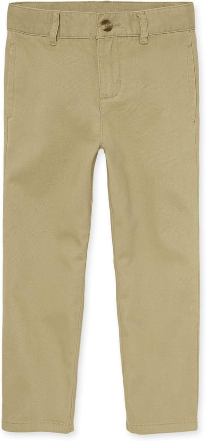 Boys Stretch Chino Pants, Flax Single, 18 US
