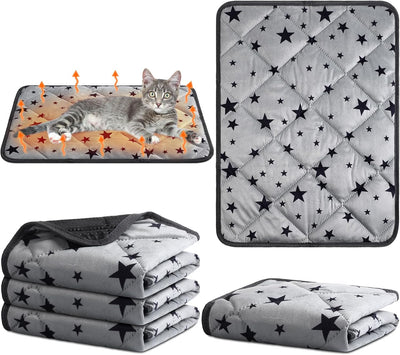 4 Pack Self Warming Cat Bed, Gray, 18'' X 24'', Rectangle
