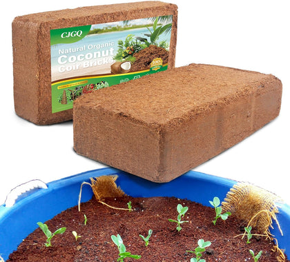Coco Coir Brick for Organic Coconut Soil - 2 Pack With Low EC & PH Balance - High Expansion Fiber for Herbs & Flowers