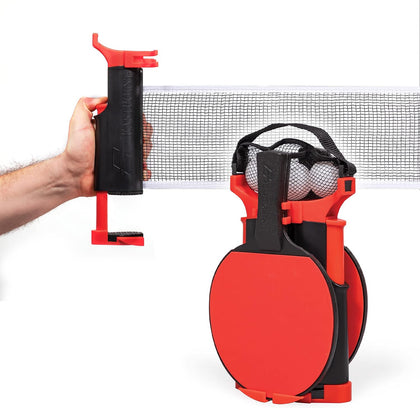 Everywhere Table Tennis Net & Paddle Set - Play Ping Pong Anywhere! Retractable Net Fits Most Tables Up to 60" Wide
