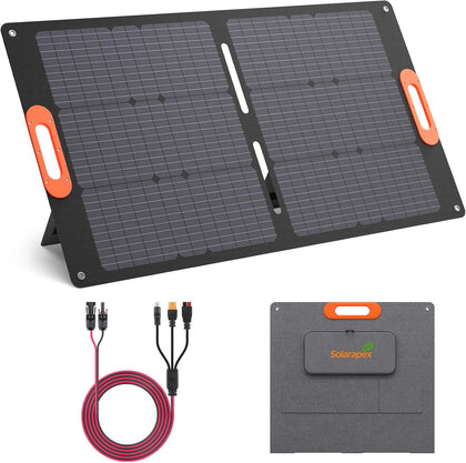100W Portable Solar Panel, ETFE Foldable Charger, 23.5% Efficient | IP67 Waterproof ETFE One-Piece Lamination with