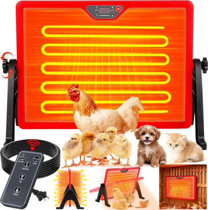 Chicken Coop Heater, Chicken Heater for Chicken Coop Accessories, Double Sided Brooder Plate for Chicks Timers and