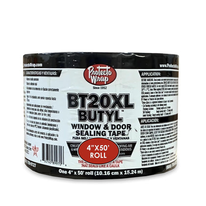 BT20XL Butyl Flashing Tape 4" x 50' – 12 Rolls Per Case