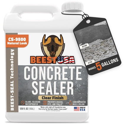 Concrete Sealer - 9500 Concentrate - 1G (Makes 5 Gallon) - 1G Covers up to 150-400 sq ft/Coat| Penetrating Paver