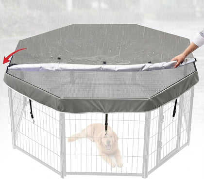 Dog Playpen Mesh Fabric Top Cover, Fits 24 Inch Width 8 Panels