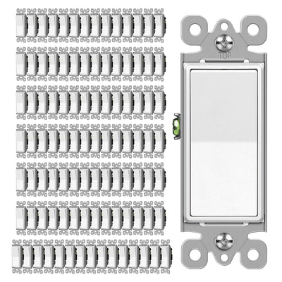 CML 100 Bulk Pack 3-Way Decorator Light Switch, UL Listed, Matte White