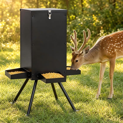90LBS Deer Feeder, Gravity Deer Feeders with 4 Trays, Heavy Duty