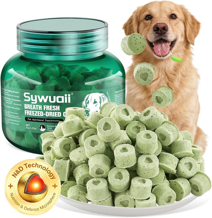 Dog Dental Chews for Bad Breath, Tartar & Gum Support, Breath Freshener Cubes Dog Dental Treats for Oral Care and