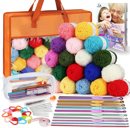 Crochet Yarn for Crocheting, Aeelike 1093 Yards Acrylic Yarn for Knitting,Full Crochet Kits for Beginners and