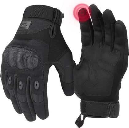 Tactical Gloves for Men, Touchscreen Motorcycle Gloves with Hard Shell & Palm Padding for Sports Motorcycle Cycling