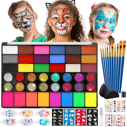 42 Colors Face Painting Kit for Kids -Water Activated Face Paint Palette