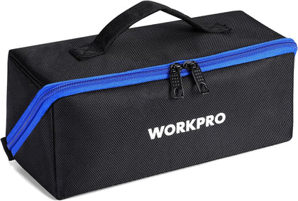 Tool Bag, 10" Wide Mouth Utility Tool Bag with Zipper, Heavy Duty Tool Storage Bag, Multipurpose Tool Case Small Tool