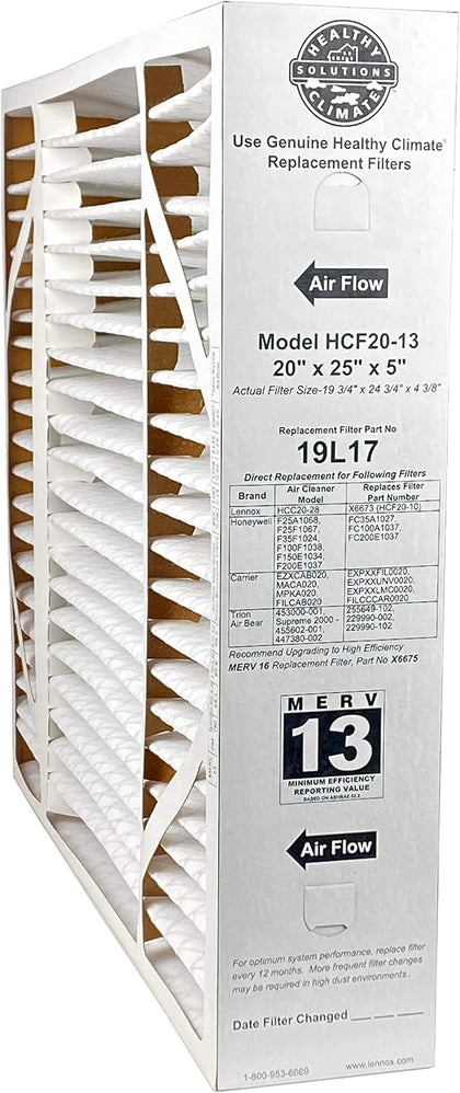 Lennox 19L17-20" x 25" x 5" Healthy Climate HCF20-13 Air Filter, MERV 13 (1-Pack)