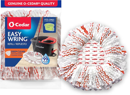 O-Cedar EasyWring Deep Clean Refill (1-Pack) | 40% More Cleaning Power | Microfiber Mop Refill Compatible with