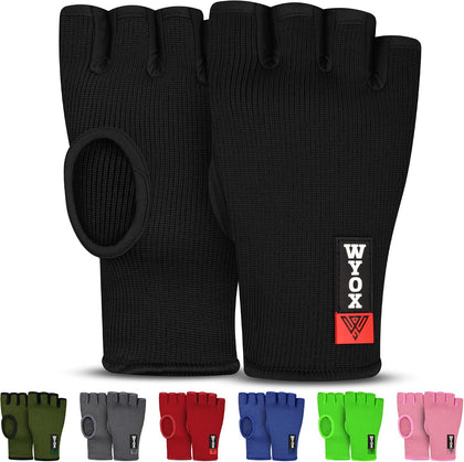 Inner Glove Hand Wraps for Boxing & Kickboxing — Elasticated Wrist Support, Knuckle Protection for Muay Thai, MMA