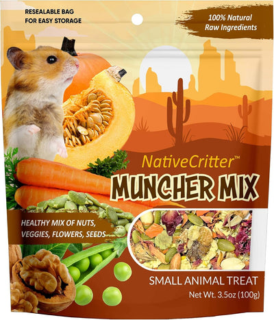 Muncher Mix (3.5 oz) - Natural & Nutritional Treat for Hamsters, Gerbils, Rats, Degus, and Squirrels