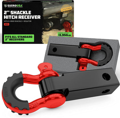 Shackle Hitch Receiver - Fits 2in Receivers for Vehicle Recovery