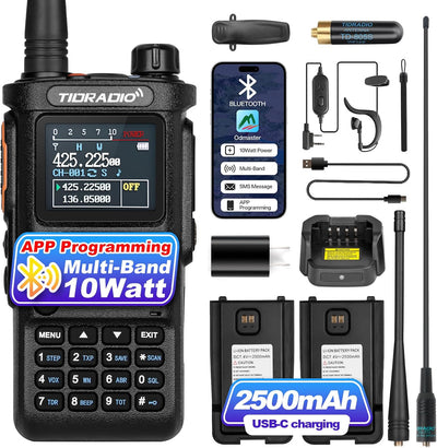(4th Generation) TIDRADIO TD-H8 10Watt Ham Radio,APP Programming,Spectrum Analysis,SMS Message Text,Online Firmware