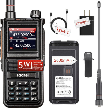 RT-470X Multi-Band Ham Radio 256CH Aviation Air Band Radio NOAA Marine Walkie Talkies Long Range Handheld Transceiver
