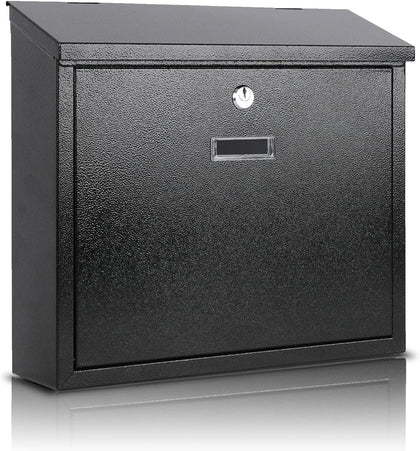 Mail Boxes with Key Lock,Locking Mailbox Wall Mounted,Security Mailbox with Lock and Key,Large Capacity,Steel Cover