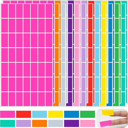 Colored Label Stickers,1.57" x 0.75" Color Coding Sticker 1176 PCS