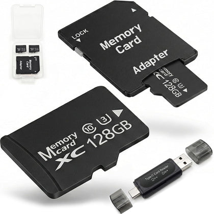 128GB Micro SD Card 2-Pack for Dash Cam&Security Camera, A1 U3 V30 Class 10 | Up to 100MB/s for 4K Video Recording.