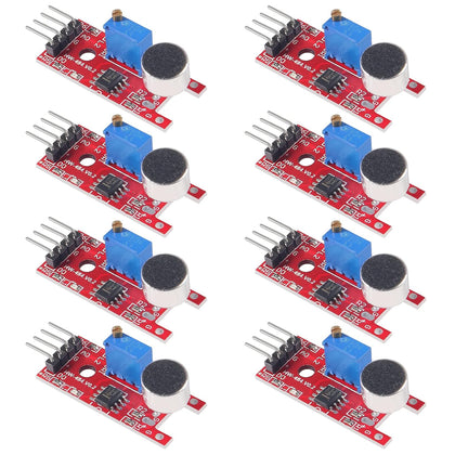 8pcs Microphone Sound Sensor KY-037 High Sensitivity Sound Voice Detection Module with Digital and Analog Output Sensors DIY Kit